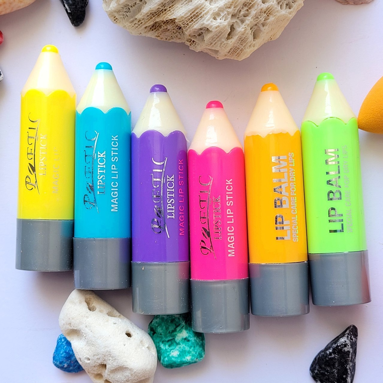 بالم لب فانتزی مداد رنگی Lip balm